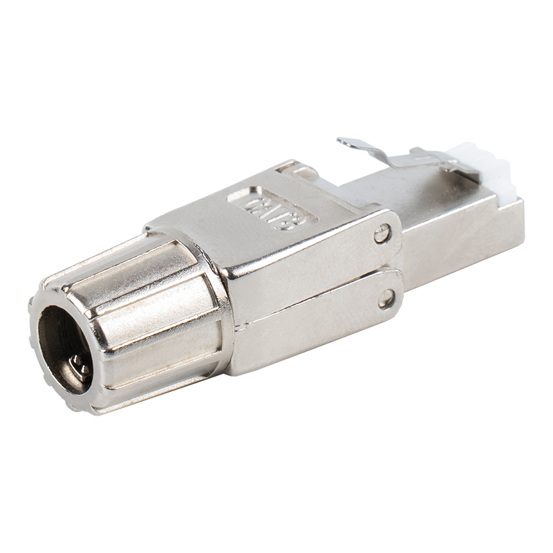 Ekranowana metalowa klamra Cat8 Beznarzędziowe złącze RJ45 RJ-G40S-2-C8