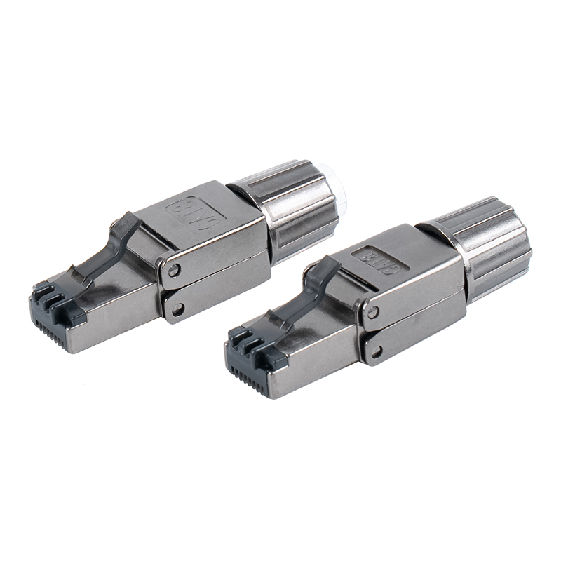 Ekranowana metalowa klamra Cat8 Beznarzędziowe złącze RJ45 RJ-G40S-2-C8 Ekranowana metalowa klamra Cat8 Beznarzędziowe złącze RJ45 RJ-G40S-2-C8