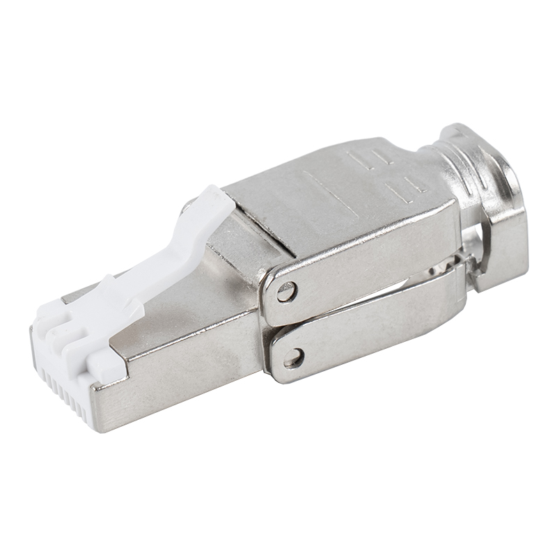 Ekranowana metalowa klamra Cat6A, beznarzędziowe złącze RJ45 RJ-602S-2-C6A