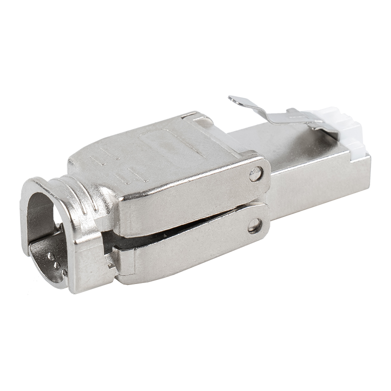 Ekranowana metalowa klamra Cat6A, beznarzędziowe złącze RJ45 RJ-602S-2-C6A Ekranowana metalowa klamra Cat6A, beznarzędziowe złącze RJ45 RJ-602S-2-C6A