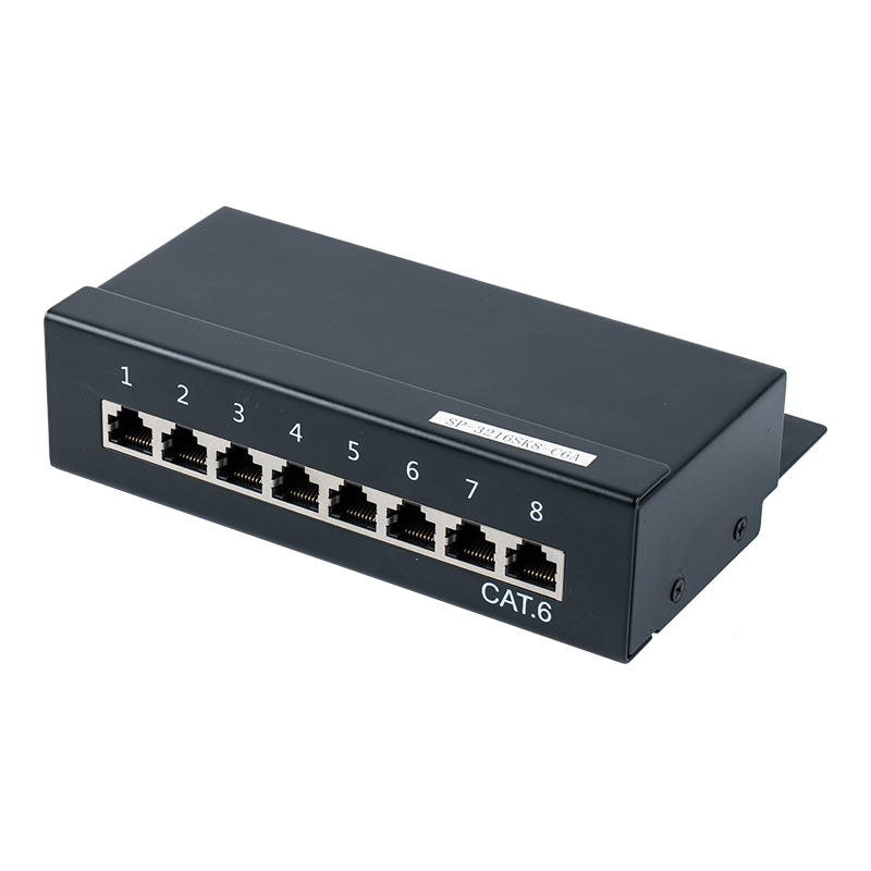 Ekranowany 8-portowy panel krosowy kategorii 6 1U SP-3216SK8-C6