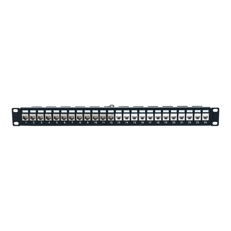 Panel krosowy ekranowany 19 cali 1U z 24 portami (z modułem C6A) SP-3246S-24P