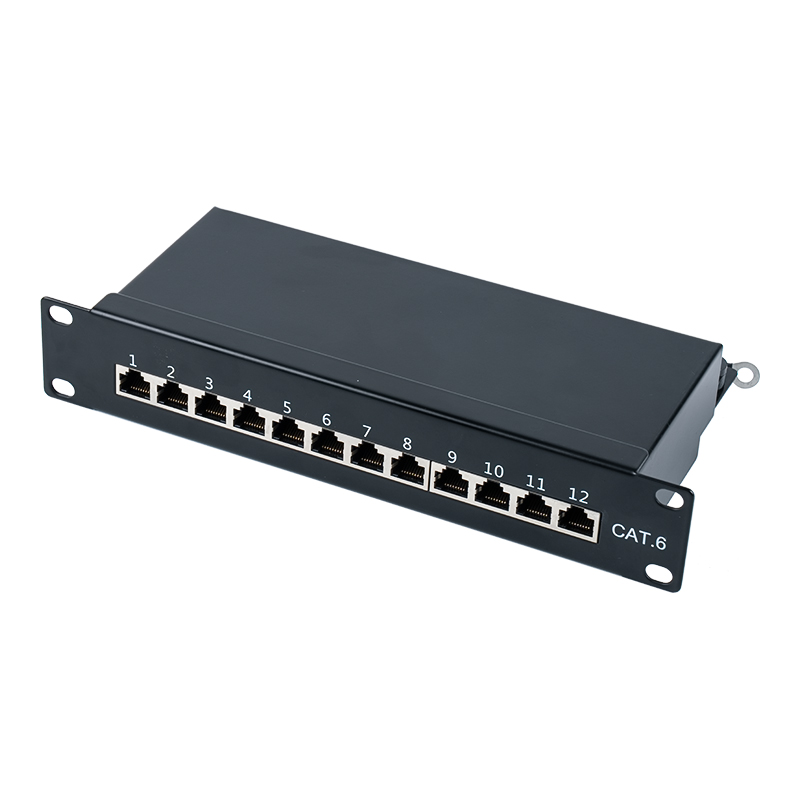 12-portowy ekranowany panel krosowy kategorii 6 o wysokości 1U SP-3250SK12-C6