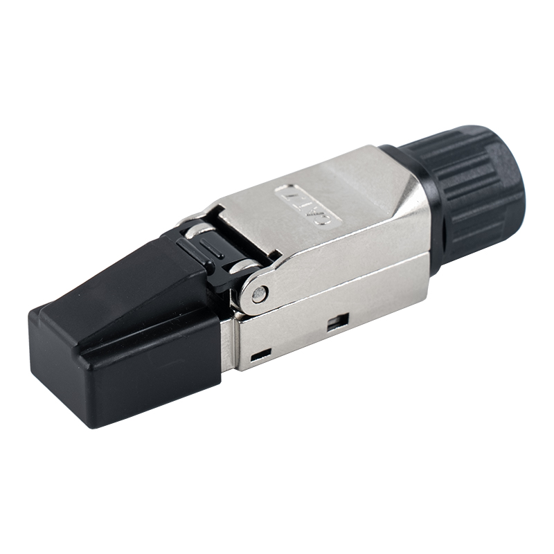 Ekranowane, beznarzędziowe złącze RJ45 Cat7 (z plastikowymi tulejami ochronnymi) RJ-G50S-1-C7 Ekranowane, beznarzędziowe złącze RJ45 Cat7 (z plastikowymi tulejami ochronnymi) RJ-G50S-1-C7