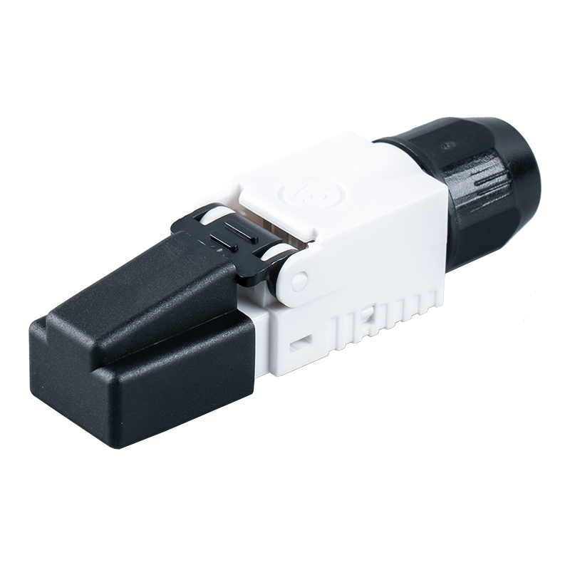 Nieekranowane złącze RJ45 Cat7 bez użycia narzędzi (z plastikowymi nakładkami na główce) RJ-G50U-1-C7 Nieekranowane złącze RJ45 Cat7 bez użycia narzędzi (z plastikowymi nakładkami na główce) RJ-G50U-1-C7