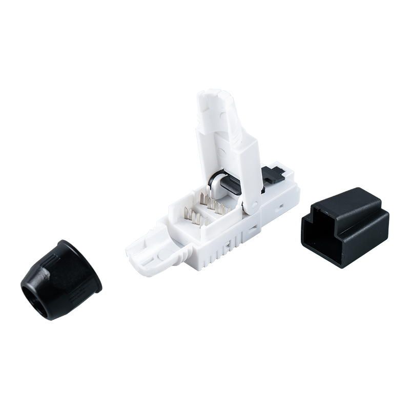 Nieekranowane złącze RJ45 Cat7 bez użycia narzędzi (z plastikowymi nakładkami na główce) RJ-G50U-1-C7 Nieekranowane złącze RJ45 Cat7 bez użycia narzędzi (z plastikowymi nakładkami na główce) RJ-G50U-1-C7