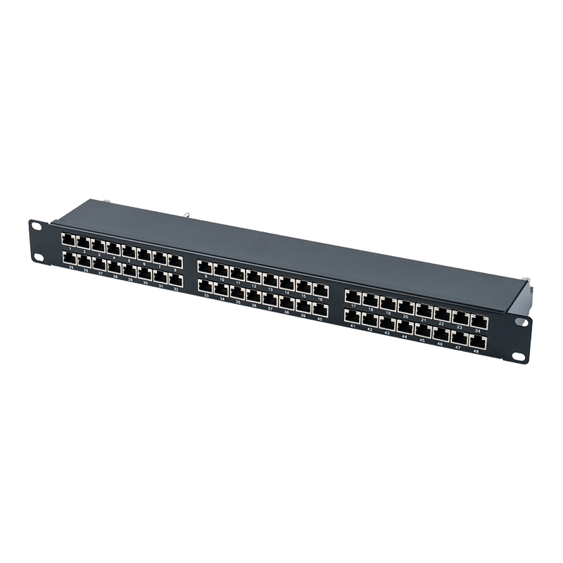 Cat6e 19-calowy ekranowany panel krosowy 1U z 48 portami SP-3262SK48-C6A