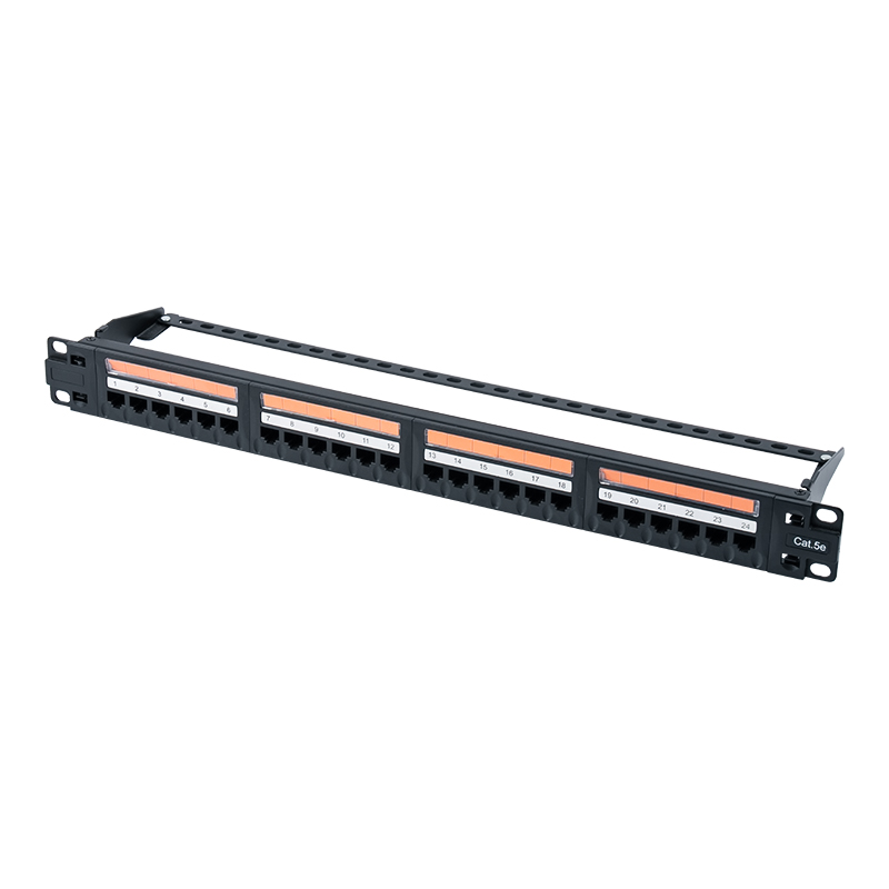 Cat5e 19-calowy, nieekranowany, 24-portowy panel krosowy o wysokości 1U (plastikowe okienko z klapką) SP-3410D24-C5E