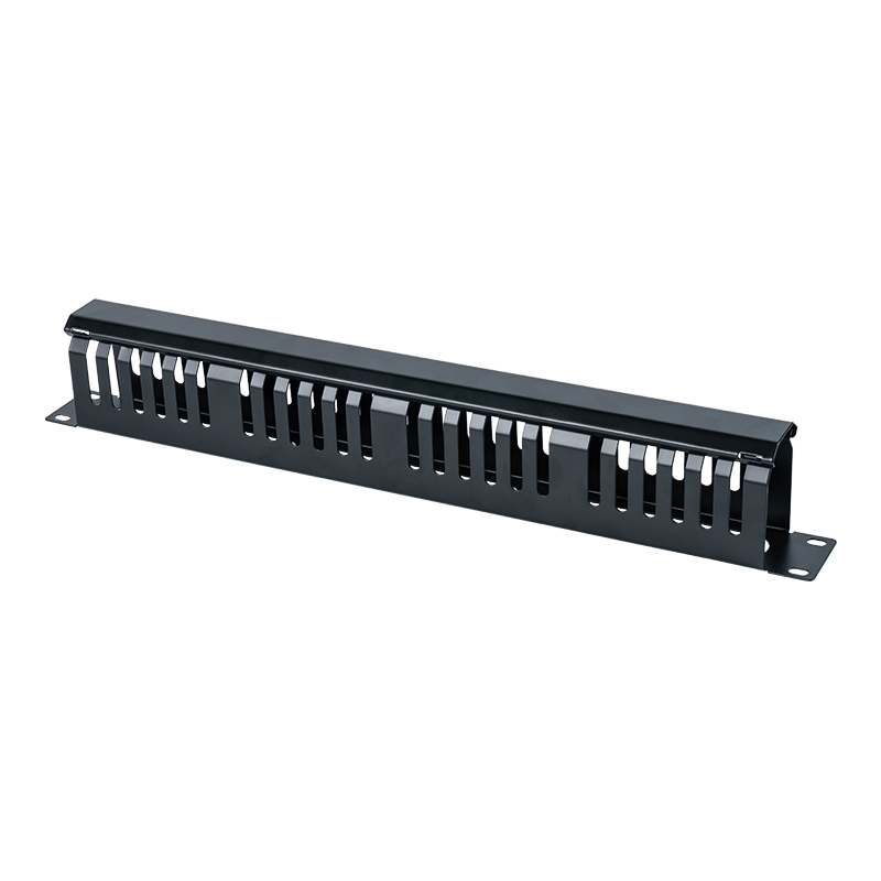 19-calowy plastikowy panel do zarządzania kablami 1U (24 gniazda z pokrywą) SP-3802-1U