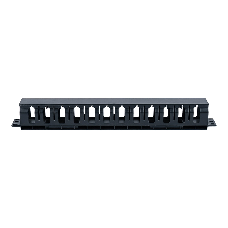 19-calowy plastikowy panel do zarządzania kablami 1U (12 gniazd z pokrywą) SP-3803-1U
